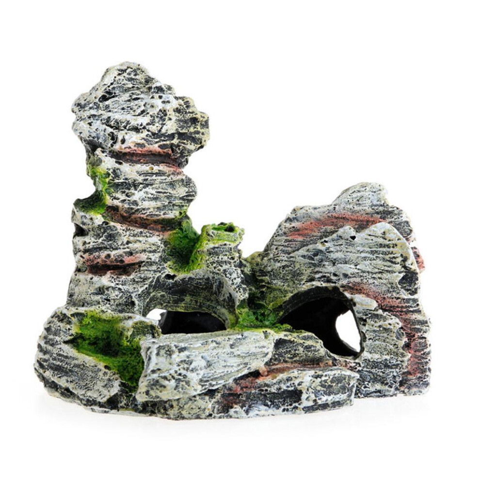 (Gray, 115x9x11cm) Aquarium Ornament Fish Tank Decor Crab View Stone Terrarium Cave