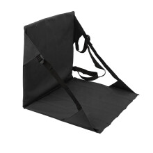 Folding Stage Bleacher Pillow - Portable Oxford Cloth with Storage Bag for Camping and Picnic in Black, Compact Design
