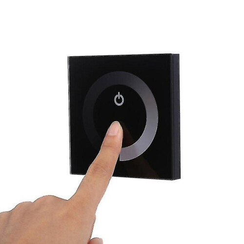 Dc 12v-24v Dimmer Switch Wall Mount Touch Panel Controller; Monochrome Led Strip Brightness Adjustable Dimmer; Touch Screen Led Dimmer Switch (black)