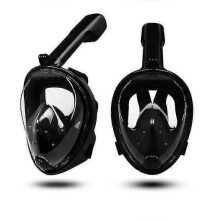 (S-M, Black) Otwoo Snorkel Mask Anti Fog Full Face Swimming Diving Scuba Goggle Anti Leak Protector Tw