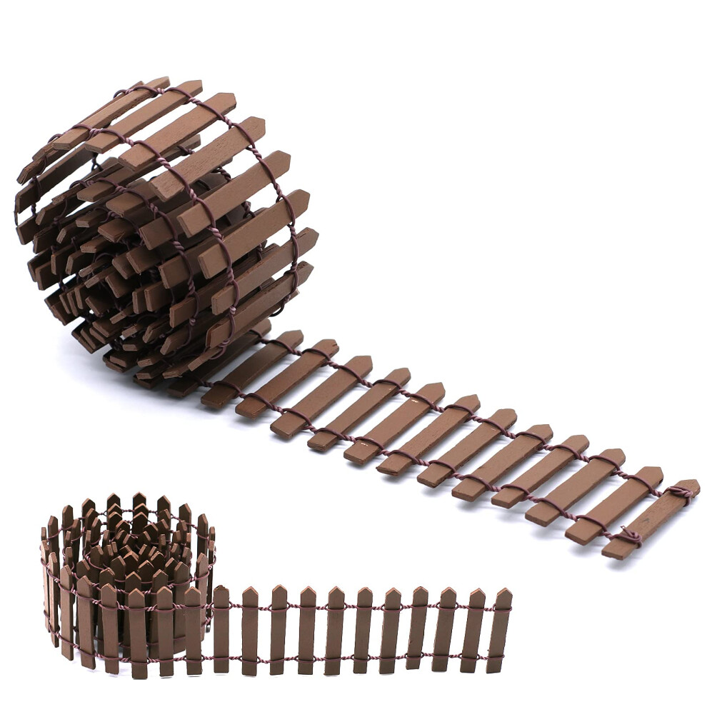 Miniature Garden Fence Wooden Flexible Fence For Dollhouse, Fairy Garden, Flower Pot, And Landscape Decoration 6276012550442