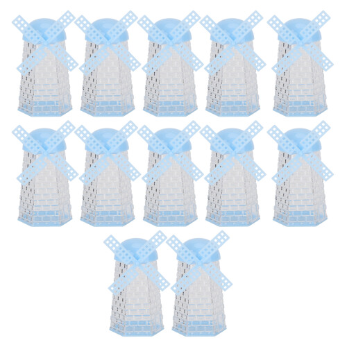 12PCS Windmill Shaped Candy Box Plastic Candy Case