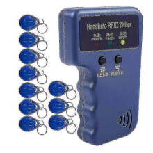 Handheld 125khz Rfid Reader Writer Duplicator Copier, Upgrade Id Card Cloner Programmer, with 10pcs Rewritable Cards
