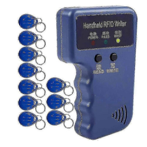 Handheld 125khz Rfid Reader Writer Duplicator Copier, Upgrade Id Card Cloner Programmer, with 10pcs Rewritable Cards