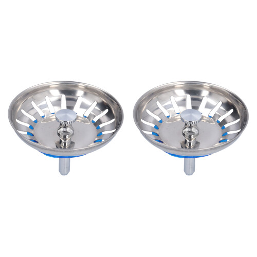 2Pcs Home Kitchen Sink Strainer Plug Stopper 304 2