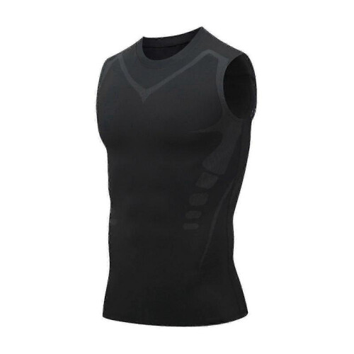 (3XL,Black)Guys Men's Chest Gynecomastia Compression Top,ionic Shaping Vest
