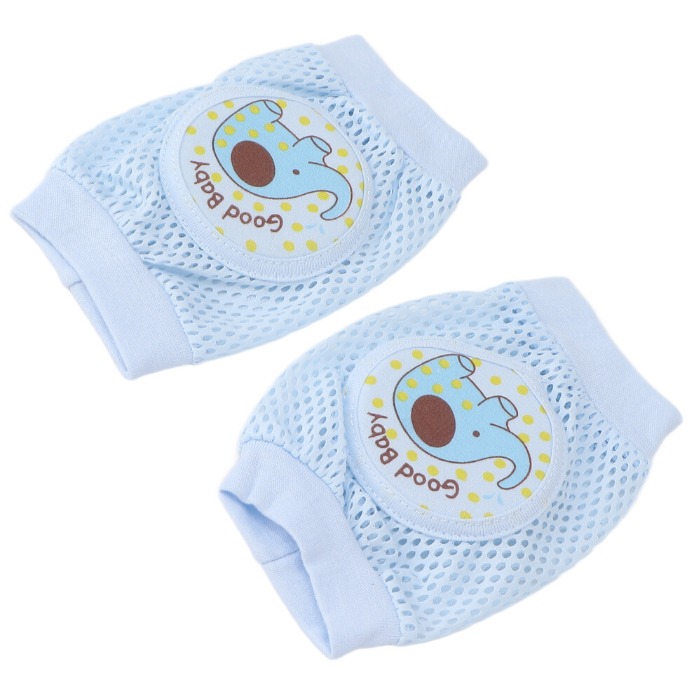 Baby Crawling Knee Pads Elephant Pattern Soft & Durable Toddler Leggings Blue