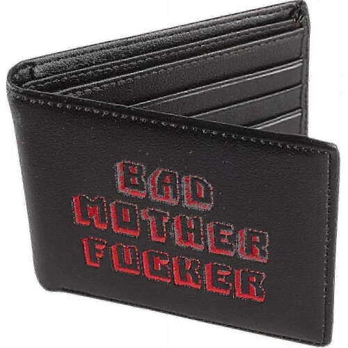 Officially Licensed Black/Red Embroidered Bad Mother Leather Wallet 2