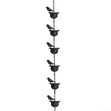 Charming Rain Chain with 6 Metal Birds, Handmade Iron Hanger, 84 cm Long Animal Home Decoration