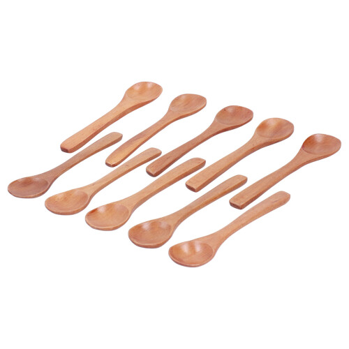 10pcs Wooden Spoon Children's Tableware Mini Round 2