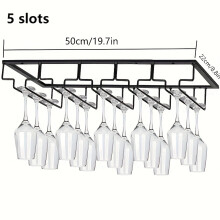 (5 Rows) Stemware Rack, Household Wall-mounted Wine Glasses Rack, Under Cabinet Stemware Rack,Kitchen Organizers And Storage