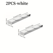 (2pcs: White) Polished Finish Plastic Hanging Cup Storage Rack | No-Drill Wine Glass Holder, Under Cabinet Glassware Drying Organizer