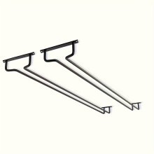 (Black, 2pcs) 2pcs Iron Wine Glass Holder - Space-Saving Under Cabinet Stemware Rack for Kitchen & Bar, 15.74" x 5.11" x 2.16