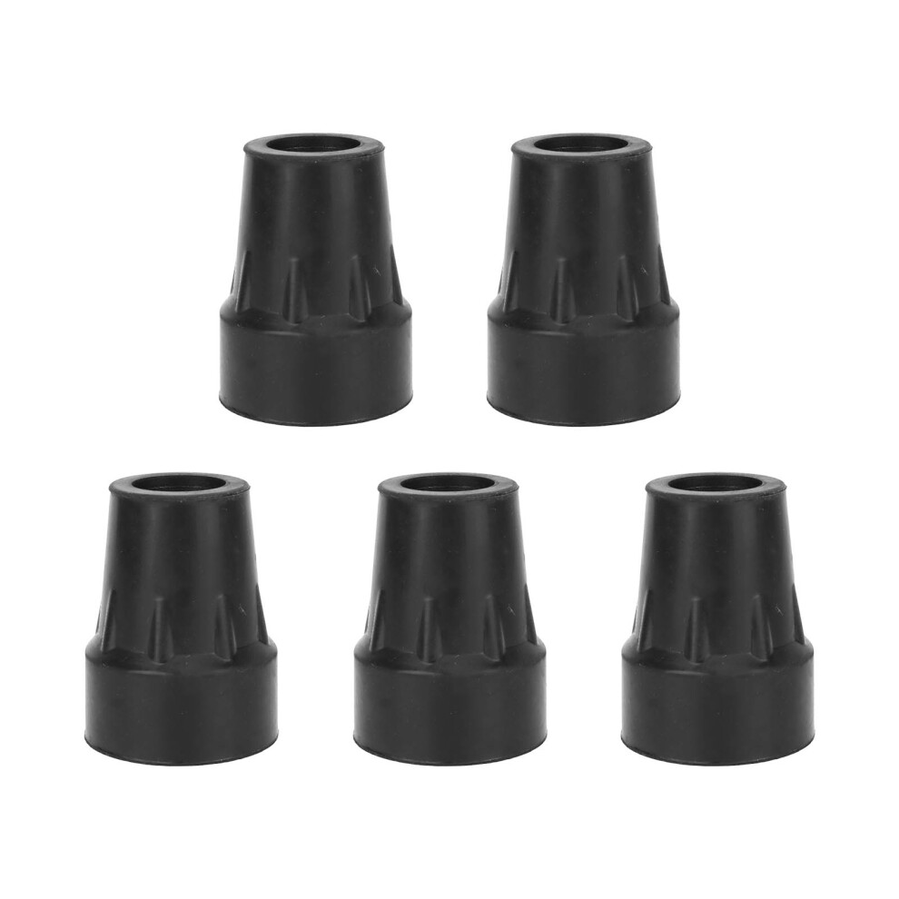 Black 5Pcs Crutch Tips Heavy Duty Rubber Thicken Walking