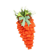 Osterkranz für Haustür - Orangefarbene Karottengirlande für Innenbereich, Frühlingsdeko, Wandbehang 30 Zoll
