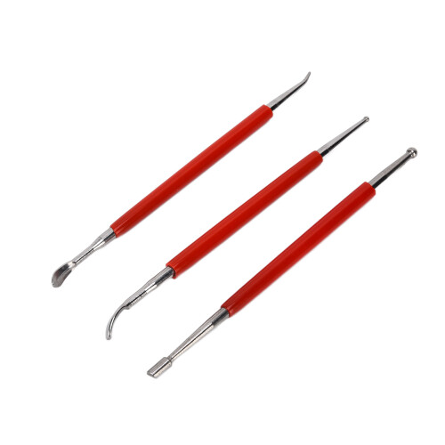 3Pcs Dotting Pen Set for Modeling Carving, Durable Steel & Plastic 1