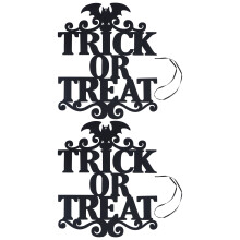 2Set Non Woven Fabric Halloween Hanging Sign Trick