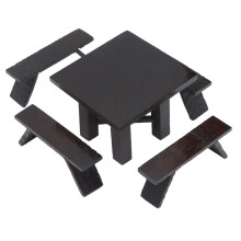 1:12 Set tavolo per casa delle bambole in miniatura - nero - 7,3 x 7 x 5,3 cm
