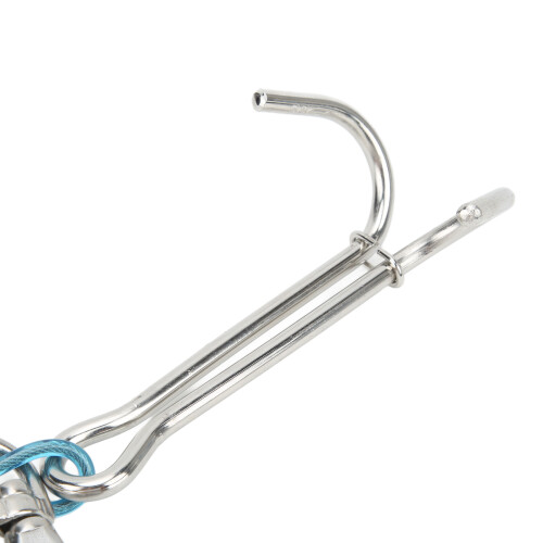 Heavy Duty 316 SS Drift Hook with Coil Lanyard Double Hook Blue 2