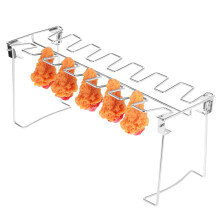 Foldable Stand For Grilled Chicken Legs, Stainless Steel Chicken Holder, 6-Compartment Leg Grid, Grill Accessories