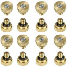 Pack of 15 Brass Misting Nozzles 0.3 mm for Outdoor Cooling Systems Greenhouse Landscaping Spray Dust Protection
