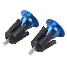 2 pezzi di tappo finale in alluminio blu per manubrio della bicicletta Ø 24 mm