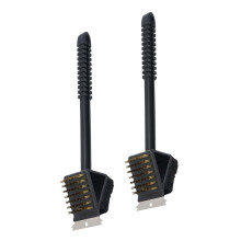 2-Pack BBQ Grill Brush Cleaner with Ergonomic Handle for Removing Food Residue from Grill, Oven, and Cast Iron Grates