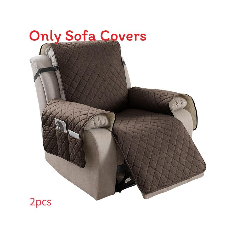 (Dark Brown,2 Seat)Housse de canapé simple double triple place couleur unie pour chaise résistante aux taches