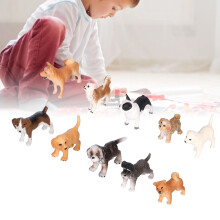 10 Stück Mini-Hundefiguren Spielset Handbemalt Kunststoff Nachbildung Welpen Figuren Spielzeug 10 Sets