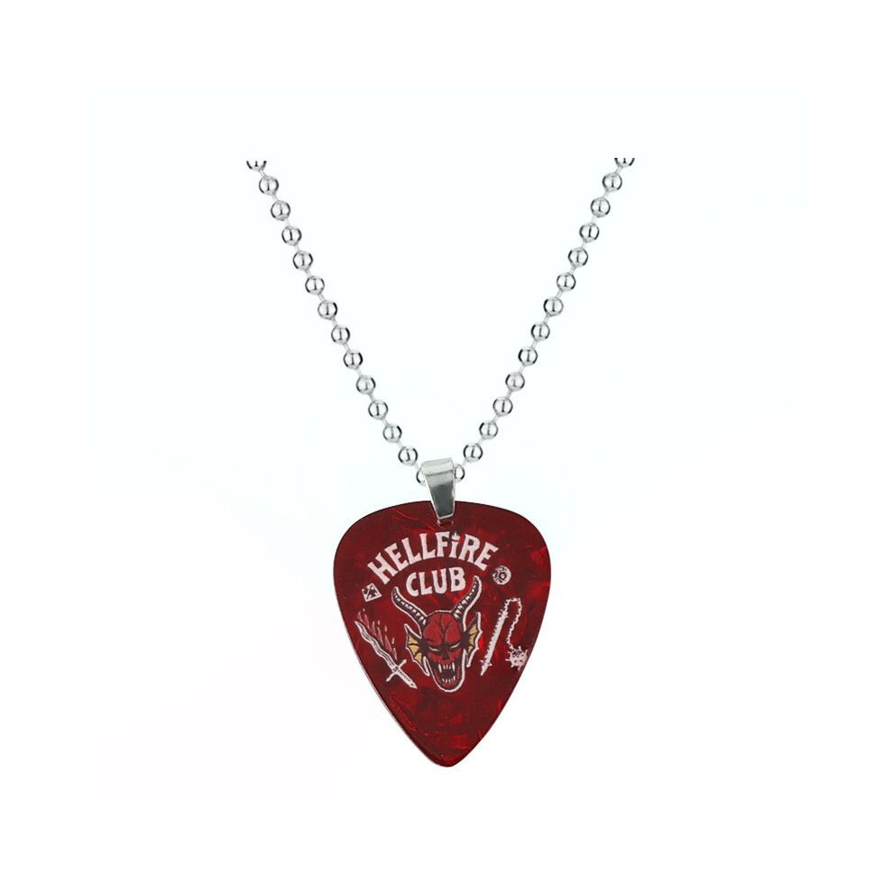(Hellfire Club) Things Hellfire Stranger Club Eddie Munson Guitar Pick Necklace Plectrum Balls