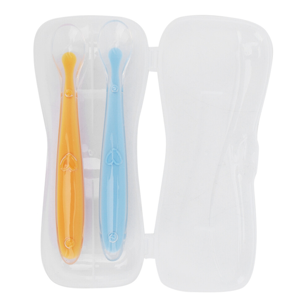 2PCS/Set Silicone Soft Tip Spoons for Babies over