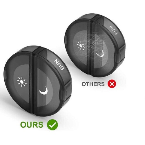 Black Pill Boxes 7 Day 2 Times a Day, Large AM/PM Pill Box Organiser 2