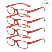 (Red, +4.00) X Slim 4 Reading Glasses Mens Womens Unisex Reader 10 15 20 25 35 30 40