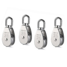 4pcs Single Pulley Block, 304 Stainless Steel Pulley Roller