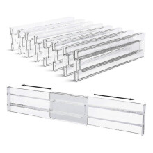 Drawer Dividers 8 Pack, Adjustable 3.2 Inch High Expandable From 11-20.6 Inch Kitchen Drawer-YNP