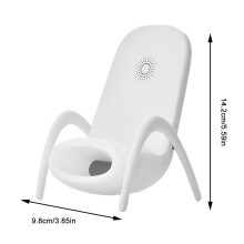Mini Chair Shape Wireless Charger Stand 98x98x142mm Black/White