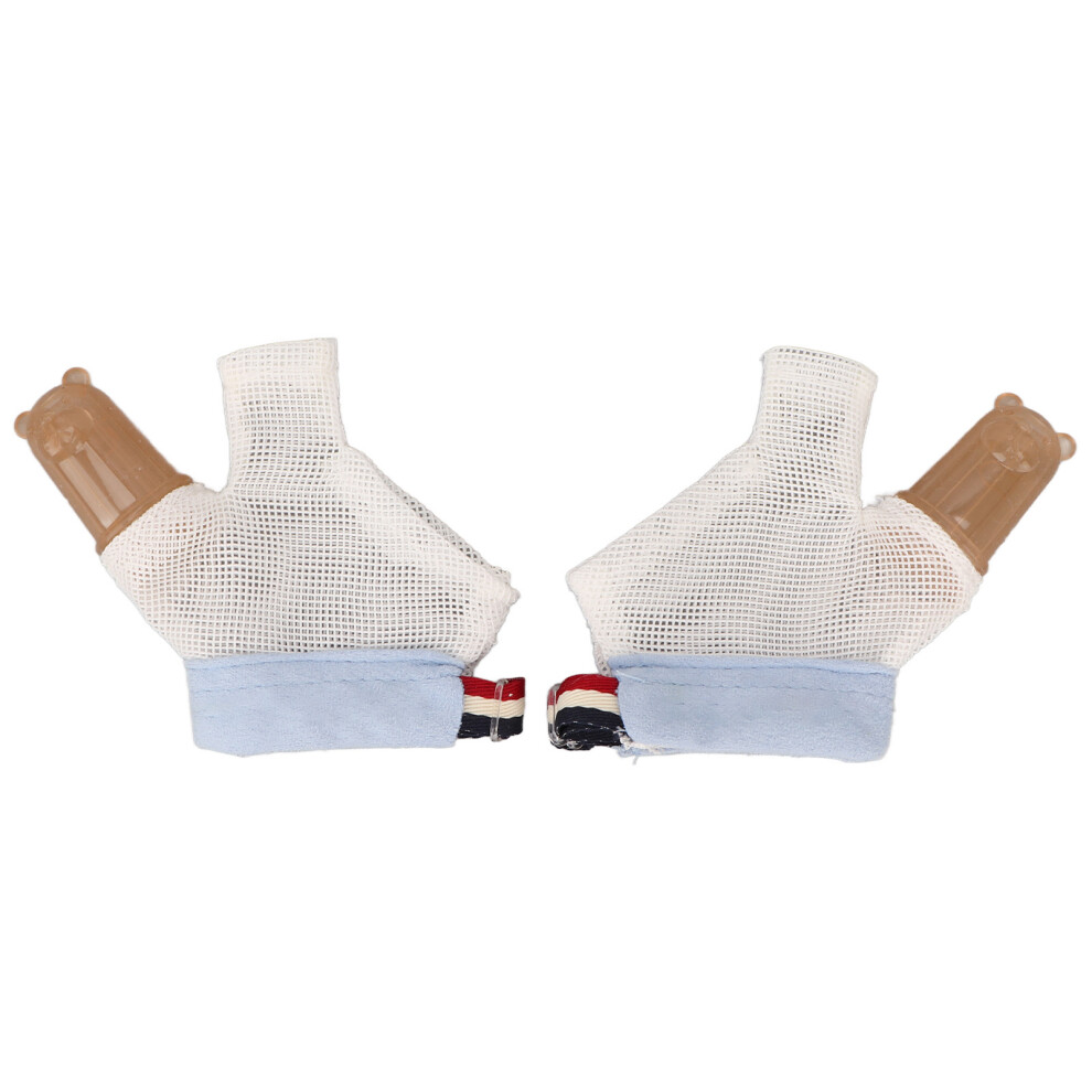 1 Pair Thumb Sucking Stop Glove Soft Adjustable Blue