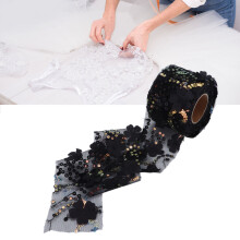 6cm Black Polyester Sequined Tulle Roll 10yd DIY Craft & Decoration