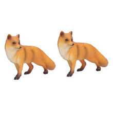 2 pièces figure de renard réaliste en PVC, 13.5 x 7.5 cm