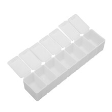 Contenitore per pillole da 7 giorni, set di 3 pezzi, organizzatore settimanale portatile per vitamine e olio di pesce.