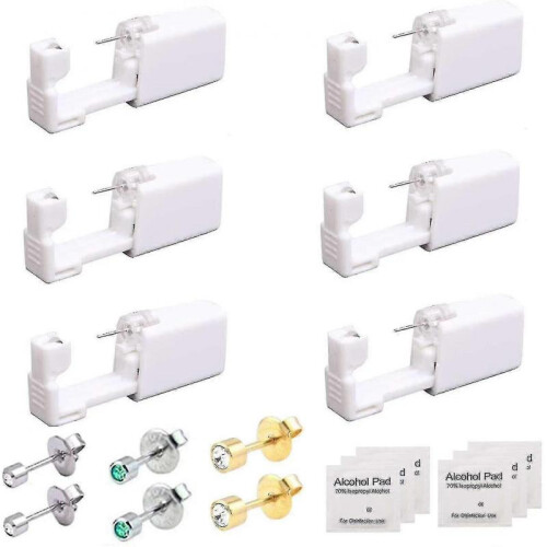 6-pack Ear Piercing Gun Kit Disposable Safety Sterile Stud Piercing Gun Kit with 6 Built-in Stud Piercing Tools_b