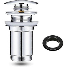 Sink drain without overflow Chrome, Universal Pop-up Valve Sink drain without overflow Brass, Easy to install with instr