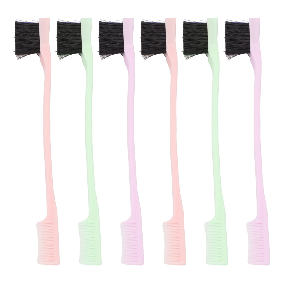 6Pcs Dual Edge Brush Comb Nylon Material Fine