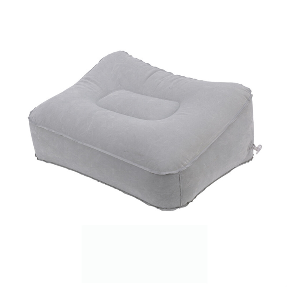 Grey Travel Foot Rest Pillow Height Fast Inflating Leg