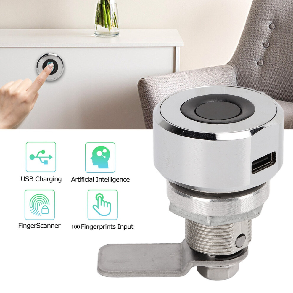 Usb Powered Fingerprint Lock For Drawers Office Cabinets 0.5 Second Unlock 4971343098237