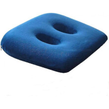 Memory Foam Sit Bone Relief Cushion with Two Holes for Butt, Lower Back, Hamstrings, Hips, Ischial Tuberosity Coccyx Cushion for Tailbone Pain, Blue