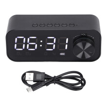 B126 Bluetooth Orologio con altoparlante 1200mAh LED portatile Nero