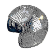 1 Piece Disco Ball Helmet with Retractable Visor for Nightclub Cool Props (silver)