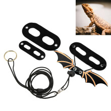 Verstellbare Eidechsen-Leine Bearded Dragon Geschirr Weich für Reptilien Kleintiere Schwarz