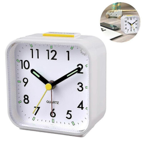 Silent Alarm Clocks Bedside Non Ticking Battery Powered Clockswhite 1